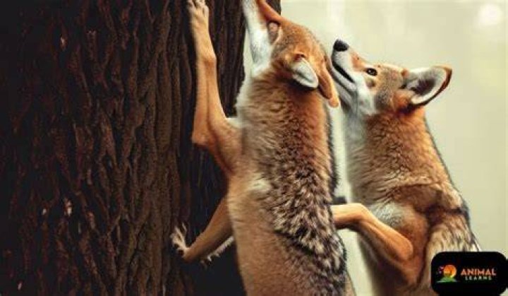 Do coyotes or foxes climb trees?