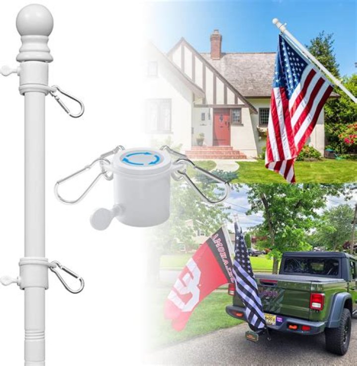 How do you attach two flags to a flagpole?