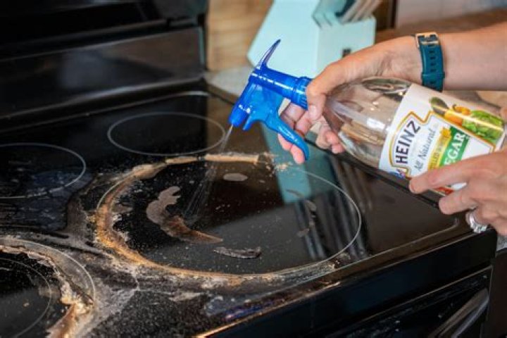 How do you clean a gas burner with vinegar?