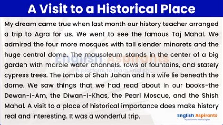 How do you write about an interesting place you have visited?