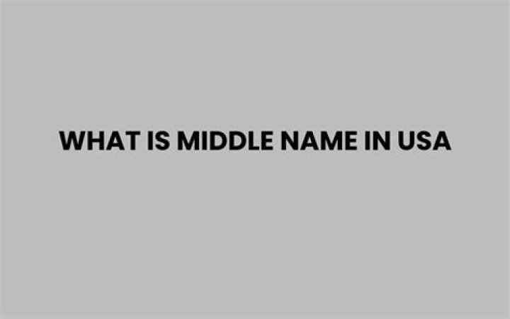 Is middle name mandatory in USA?
