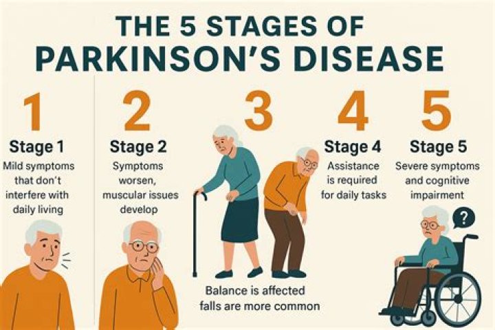 What are the five 5 signs of Parkinson disease?