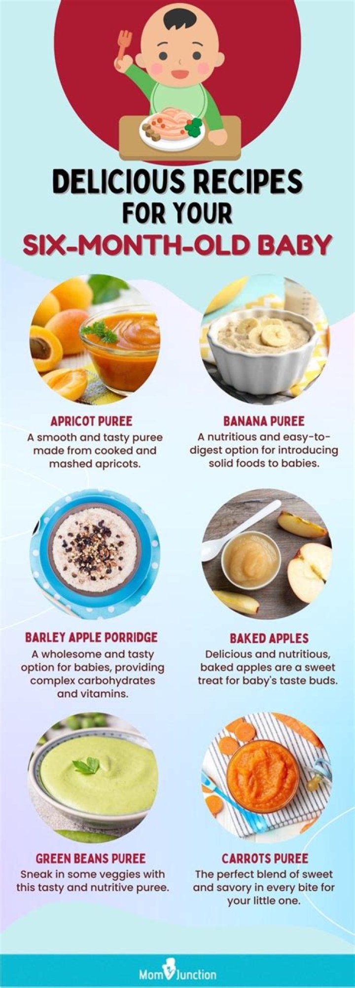 What can a 6 month old eat for breakfast?