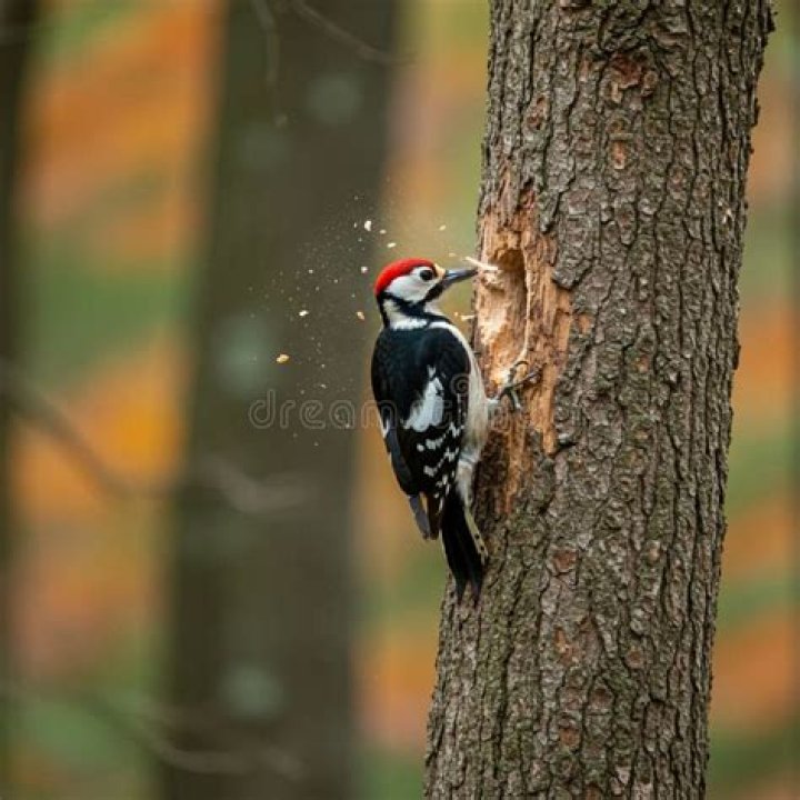 What does it mean when you see a woodpecker is pecking a tree?