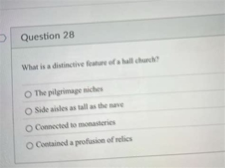What is a distinctive feature of a hall church?