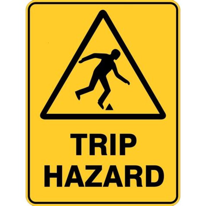 What is considered a trip hazard?