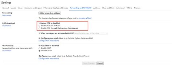 What is POP in Gmail?